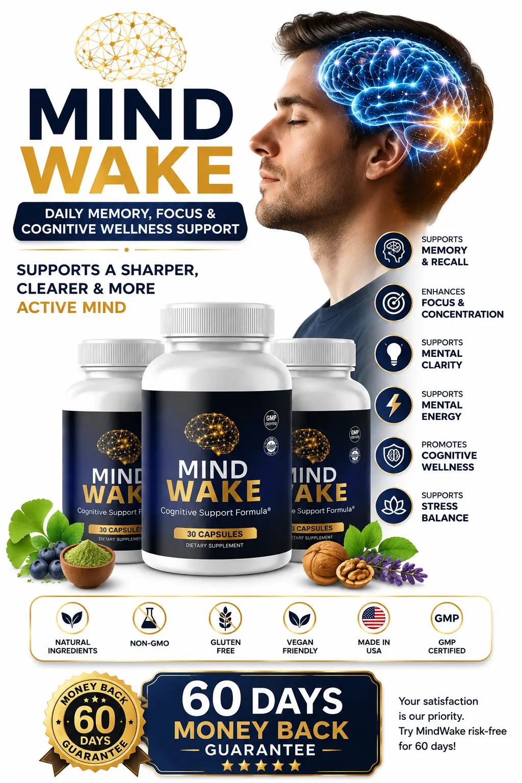 MindWake Daily Cognitive Wellness Supplement